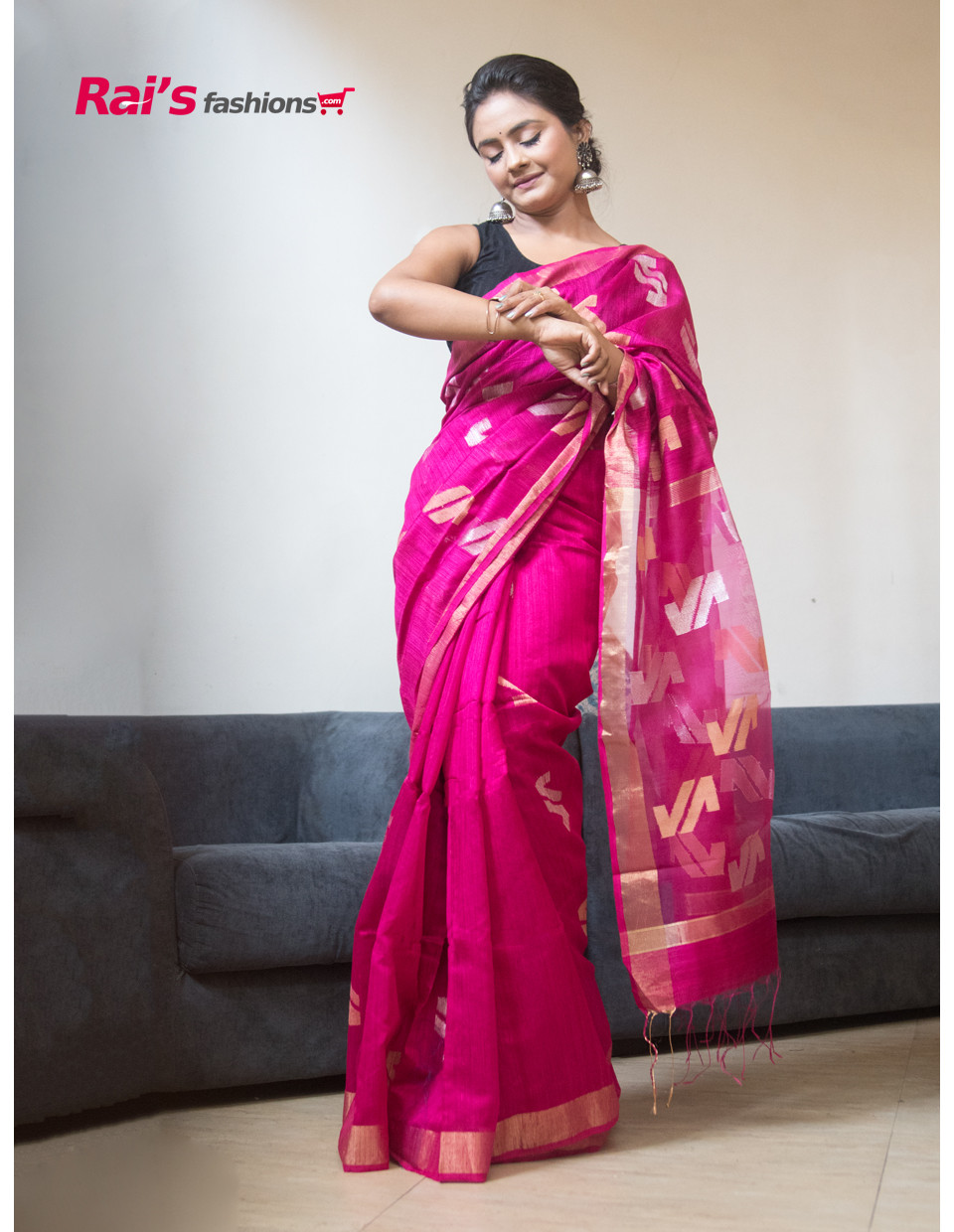 Premium Quality Matka Silk Saree With Handweaving Smart Butta Work All Over And Pure Reshom Silk Pallu (RAI209521)